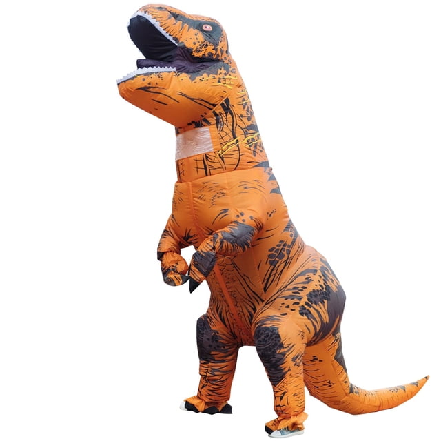 Disfraz inflable de dinosaurio Piamif para adulto, T-Rex, marrón