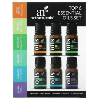 6pcs Essential Oils Set, Essential Oils For Diffuser For Home, Eucalyptus,  Cedarwood, Sandalwood, Frankincense, Cinnamon, Myrrh - 6 X 0.34oz