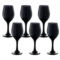 Vikko Décor Black Wine Glasses: 11 Oz Fancy Wine Glasses With Stem For Red And White Wine- Thick And Durable Wine Glass- Dishwasher Safe - Great For Wine Tasting- Set Of 6 Decorative Goblets
