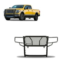 Black Horse RUGGED Heavy Duty Grille Brush Bumper Guard Modular Black Compatible with 2017-2024 Nissan Titan XD-RU-NIXD16-B