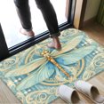 thumbnail image 6 of Blue Cartoon Dragonfly Plush Flannel Bath Rug 16x24 Inches, Quick Dry Absorbent Non Slip Mat for Bathroom Sink Tub, 6 of 8