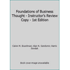 Foundations of Business Thought - Instructor's Review Copy - 1st Edition 0132856115 (Unknown Binding - Used)