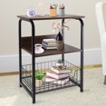 thumbnail image 5 of 22" Black Metal and Brown Top Side Table, 5 of 9