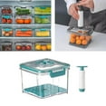 thumbnail image 4 of Food Storage for Vacuum Sealer Rectangle Organizer Plastic Vacuum Vacuum Container Fresh-keeping Box Container Green 1.5L, 4 of 8