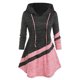 thumbnail image 1 of Camiseta Capucha de Talla Grande de Color Bloque Rosegal  Mangas largas de talla grande, 1 of 5