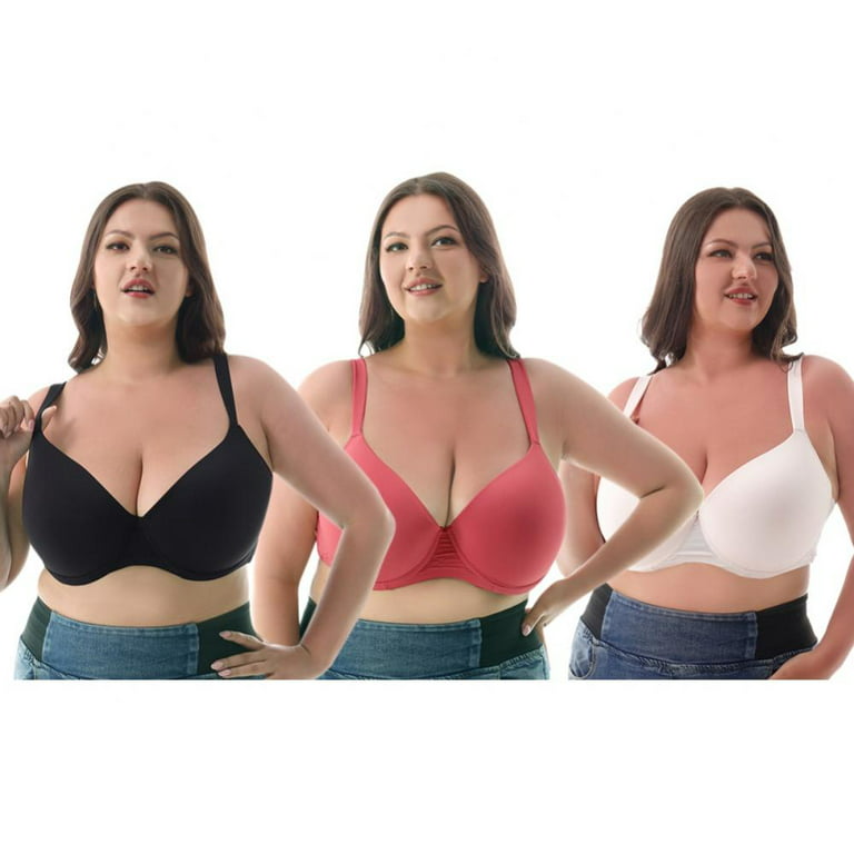 Popvcly 3Pack Large Size Decompressing Push-Up Bra for Women,Romantic and  Sweet Style