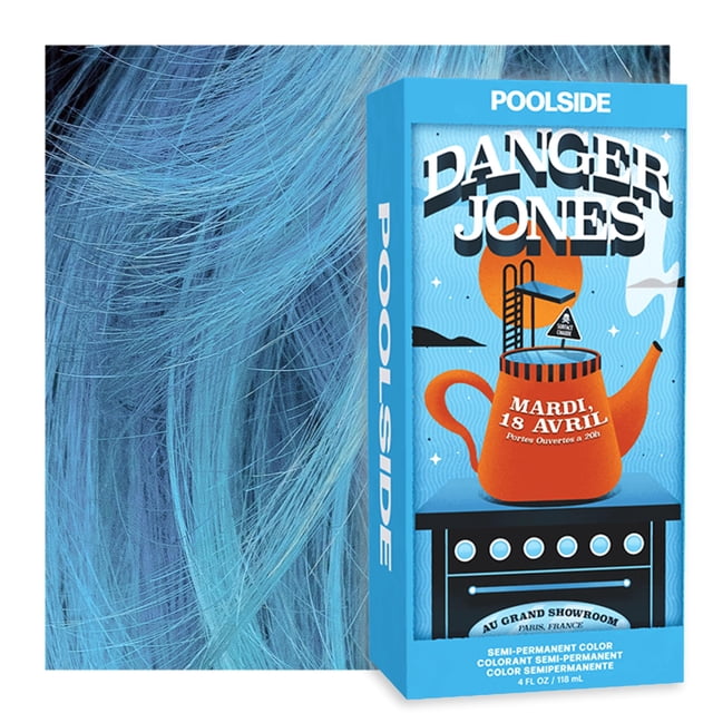 Tinte de cabello semipermanente Danger Jones (junto a la piscina - azul claro)