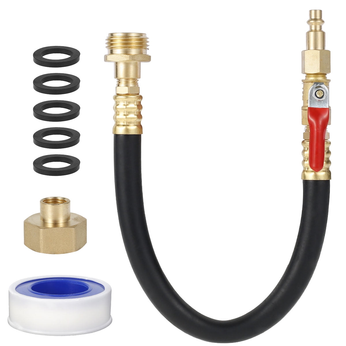 RV hose connector Winterizing Kit Sprinkler Blowout Adapter Blow Shut Off Valve 