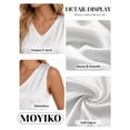 thumbnail image 4 of MOYIKO Tank Tops for Women Silk Satin V Neck Trendy Sleeveless Tops Dressy Casual Flowy Summer Shirts Loose Fit, 4 of 7
