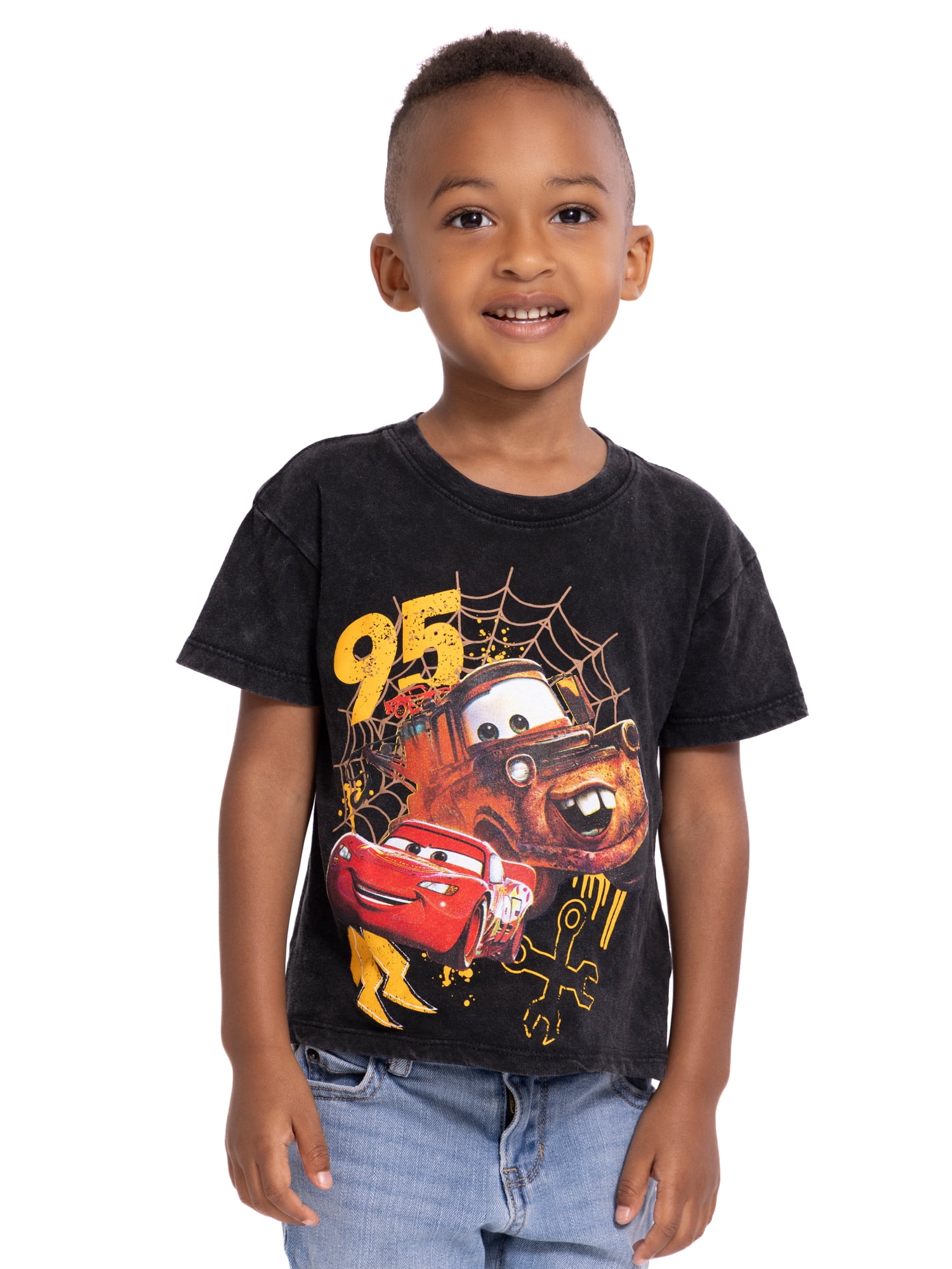 Pixar Cars Toddler Boys Halloween Crewneck Tee with Short Sleeves, Sizes 12M-5T