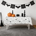 thumbnail image 6 of Halloween Tablecloth with Spiderweb Design - Waterproof Plastic - 107.87x53.94in - Black & White, 6 of 6
