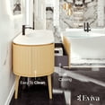 thumbnail image 3 of Eviva Haven 64"W x 22"D Oak Freestanding Bathroom Vanity with White Solid Surface Integrated Sink Top, 3 of 7