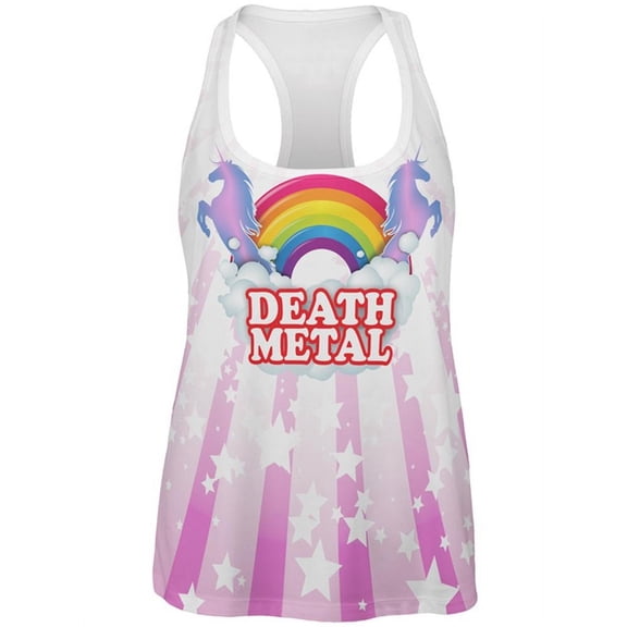 Death Metal Rainbow Unicorns All Over Womens Work Out Tank Top Multi SM