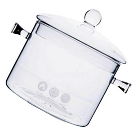 

Microwave Glass Soup Bowl Handmade Glass Cookware Transparent Cooking Cereal Bowl Mixing Glass Pot for Noodles Pasta Noodle Cereals Fruits 1.5L Style B