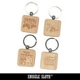 thumbnail image 3 of You Stole My Heart Raccoon Love Anniversary Valentine's Day Square Keychain Charm Tag - Engraved Wood, 3 of 6