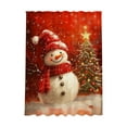 thumbnail image 2 of Christmas Snowman Themed Bathroom Shower Curtain 180x150cm, Waterproof Toilet Partition Decor with Multiple Festive Patterns, Holiday Bathroom Set for Home Decoration, 2 of 6