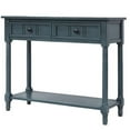 thumbnail image 3 of Console Table,Traditional Design Sofa Table with 2 Storage Drawers and Open Bottom Shelf,Wood Narrow Console Table Buffet Sideboard Table for Living Room Bathroom Hallway,Navy, 3 of 7