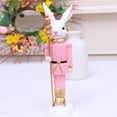 thumbnail image 2 of Easter Rabbit Nutcracker Resin Bunny Figurine Sculpture Holiday Nutcracker Doll Figure for Home Table Decorations Green, 2 of 7