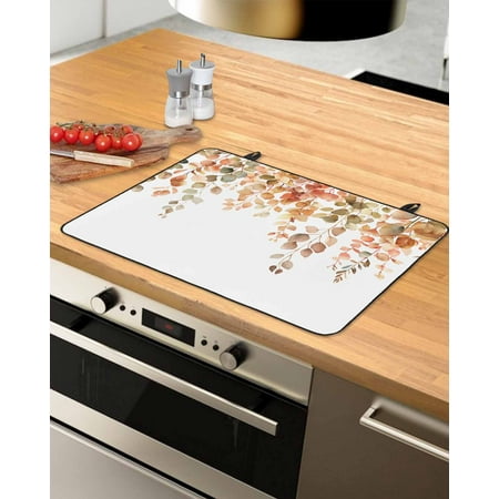 

Orange Botanical Stove Top Covers for Electric Stove Heat Insulation Fireproof Glass Cooktop Cover Counter Top Glass Stove Cover for Prevent Scratches 31 x24 Watercolor Leaf Fall Thanksgiving