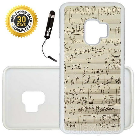 Custom Piano Covers Custom Galaxy S9 Case (Mozart Piano Concerto No) Edge-to-Edge Rubber White Cover Ultra Slim | Lightweight | Includes Stylus Pen by Innosub ()