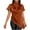 Brown, variant on yillto Women Satin Shirts Turtleneck Short Sleeve Pullover Loose Blouse Casual Business Dressy Shirt