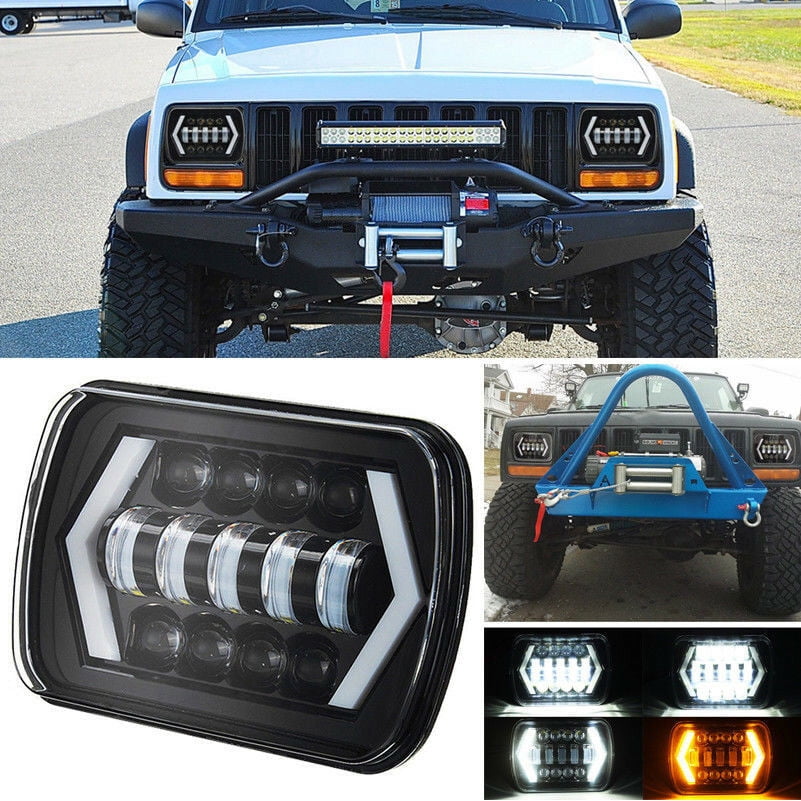 Details about   5X7/7X6'' LED Projector Headlight Hi/Lo Beam For Jeep Wrangler Cherokee XJ YJ US
