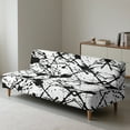 thumbnail image 6 of SCRAWLGOD Splash Print Black White Futon Cover for Armless Sofa Bed, Scratch-Resistant Futon Mattress Covers Couch Cover Protector with Elastic Bottom for Cats and Dogs, 6 of 7