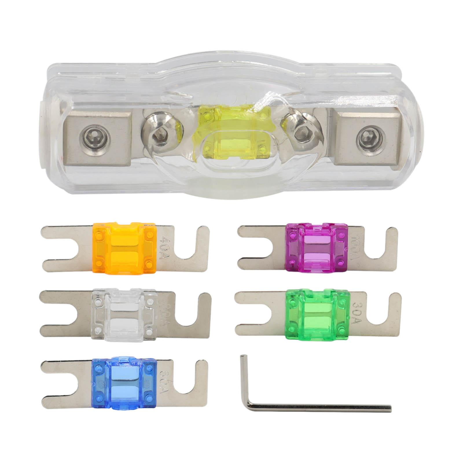 jiaping 5xMini 120A Anl Fuse Holder with Fuse Wire Inline Fuse 12-32V Fuse Pcs