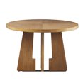 thumbnail image 5 of 44" Diameter Round Dining Table | Ideal for Dining Area, Comfortable Seating | Pecan Finish on Base | Protects Against Surface Damage, 5 of 5
