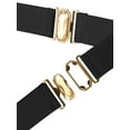 thumbnail image 2 of INSPIRE CHIC Women Metal Shiny Polished Gold Mirror Stretch Waist Dress Belts Black Metal width:4cm/1.57"(M), 2 of 5