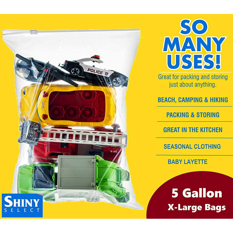  [ 50 BAGS ] - Jumbo Size 5 Gallon Storage Bags, Extra