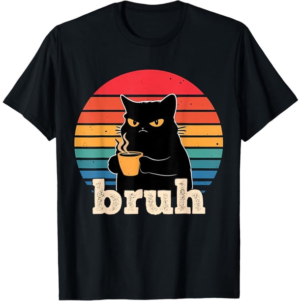 Funny Meme Saying Bruh - Camiseta con gato para adolescentes y hombres