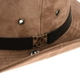 thumbnail image 3 of WITHMOONS Suede Indiana Jones Hat Outback Hat Fedora With Cord CD8858 (Beige), 3 of 5