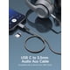 thumbnail image 2 of Cable auxiliar de audio JSAUX USB C a 3,5 mm, 9,9 pies para iPhone y Samsung, 2 of 8