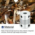 thumbnail image 5 of 4Pcs 6.35mm to 6mm Aluminum Alloy Shaft Coupling L25xD19 Flexible Coupler Beam Stepper Motor Joint Connector Silver, 5 of 6