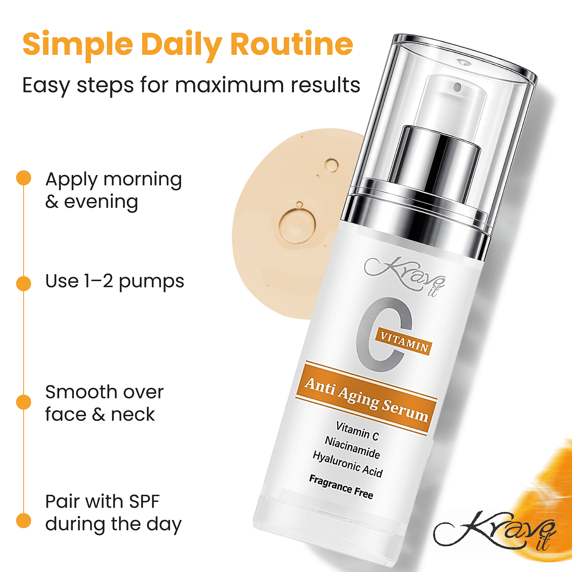 Vitamin C Serum for Brightening, Even Tone, Anti Aging, Fragrance-Free, 1 Fl. Oz, Recommended by Professionals