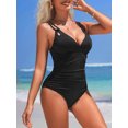 thumbnail image 4 of Charmo Women's One Piece Swimsuit Tummy Control Swimsuits V Neck Ribbed Bathing Suits, 4 of 4