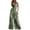 Green, variant on Womens Fashion Wide Leg Pants Polka Flowers Printed Sleeveless Sling Jumpsuits