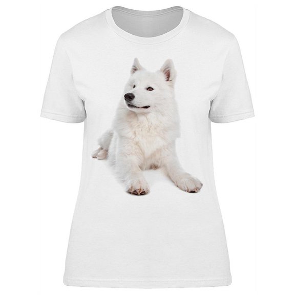 A Samoyed Dog, Laid Down T-Shirt Women -Image by Shutterstock, Female 3X-Large