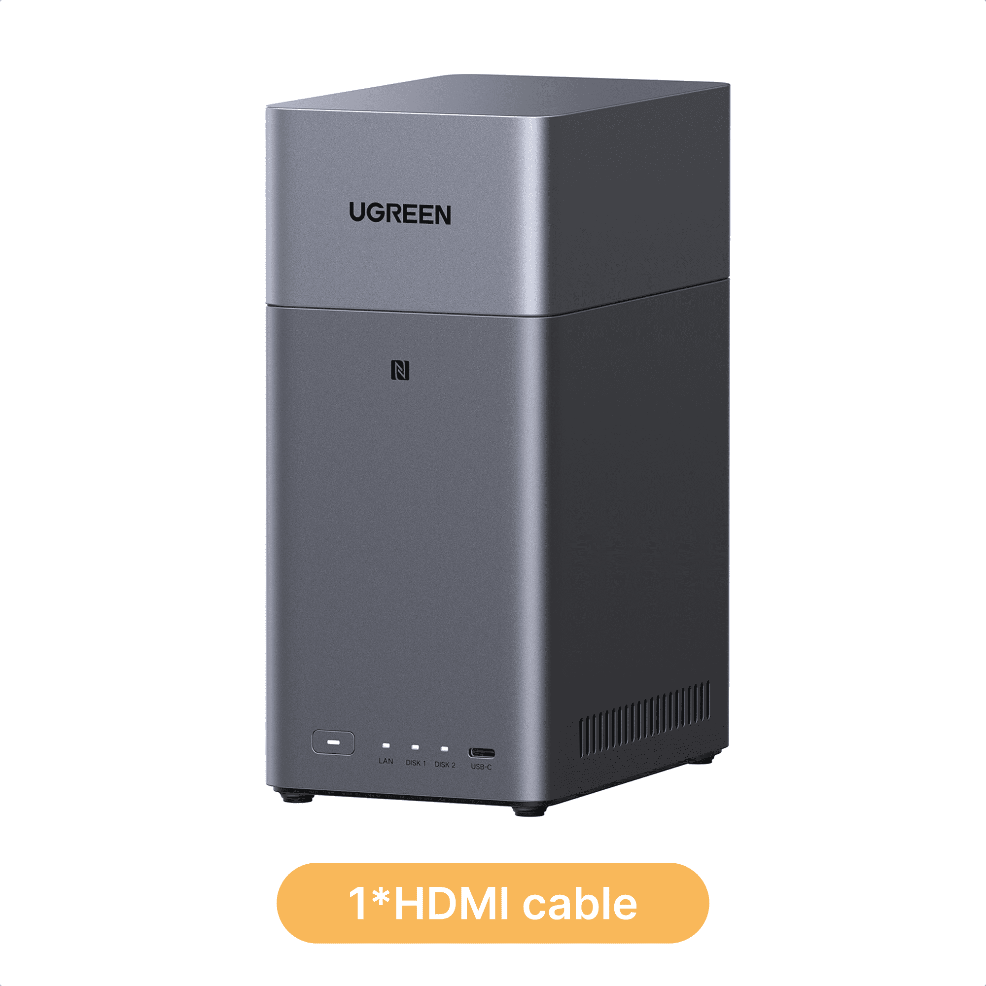 UGREEN NASync DH2300 2-Bay Network Attached Storage with HDMI Cable