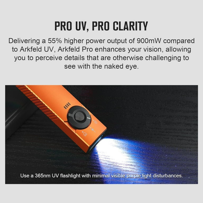 Olight オーライト Arkfeld UV LEDライト CW オレンジ Olight Arkfeld UV Flashlight - 365nm UV Torch - Olight Australia