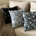 thumbnail image 4 of The HomeCentric Throw Pillow Cover Black Pillow Cases Ribbon Black Rose Pillows Cover Pack of 2 18x18 inch (45x45 cm) Pillow Cover Square Silk Pillows Cover Floral Pillows Cover - Black Paradise, 4 of 10