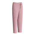 thumbnail image 6 of WTOBBY Women's Quick-Dry V-Neck Scrubs Set with Pockets, Short Sleeve Top and Long Pants, Solid Color Nursing Uniform, Medical Workwear for Caregivers,Pink XL, 6 of 7