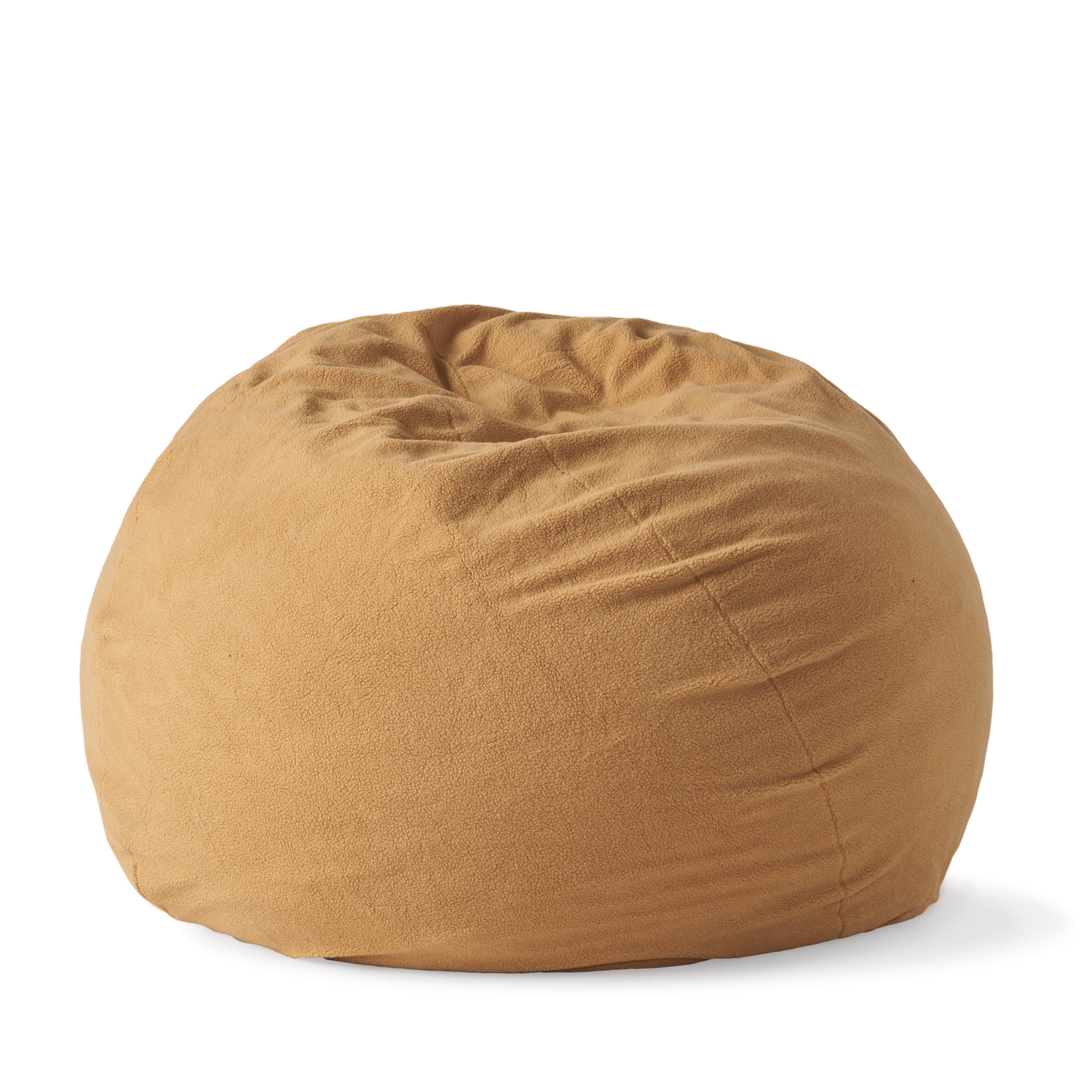 Noble House Mead Faux Shearling 3 ft. Bean Bag, Yellow
