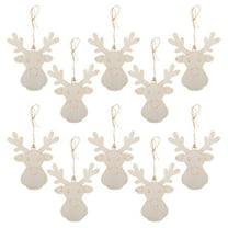 GAXIRE 20pcs Unfinished Christmas Reindeer Head Wood Hanging Ornaments for DIY Crafts and Tree Decoration (Style B)