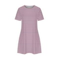 thumbnail image 5 of Summer Saving! Summer Saving! Ashirexll Midi Dresses for Women, Women's Casual Dresses, Fashion Women's Dresses Summer Casual Rounk Neck Short Sleeve Printed Dress, 5 of 6