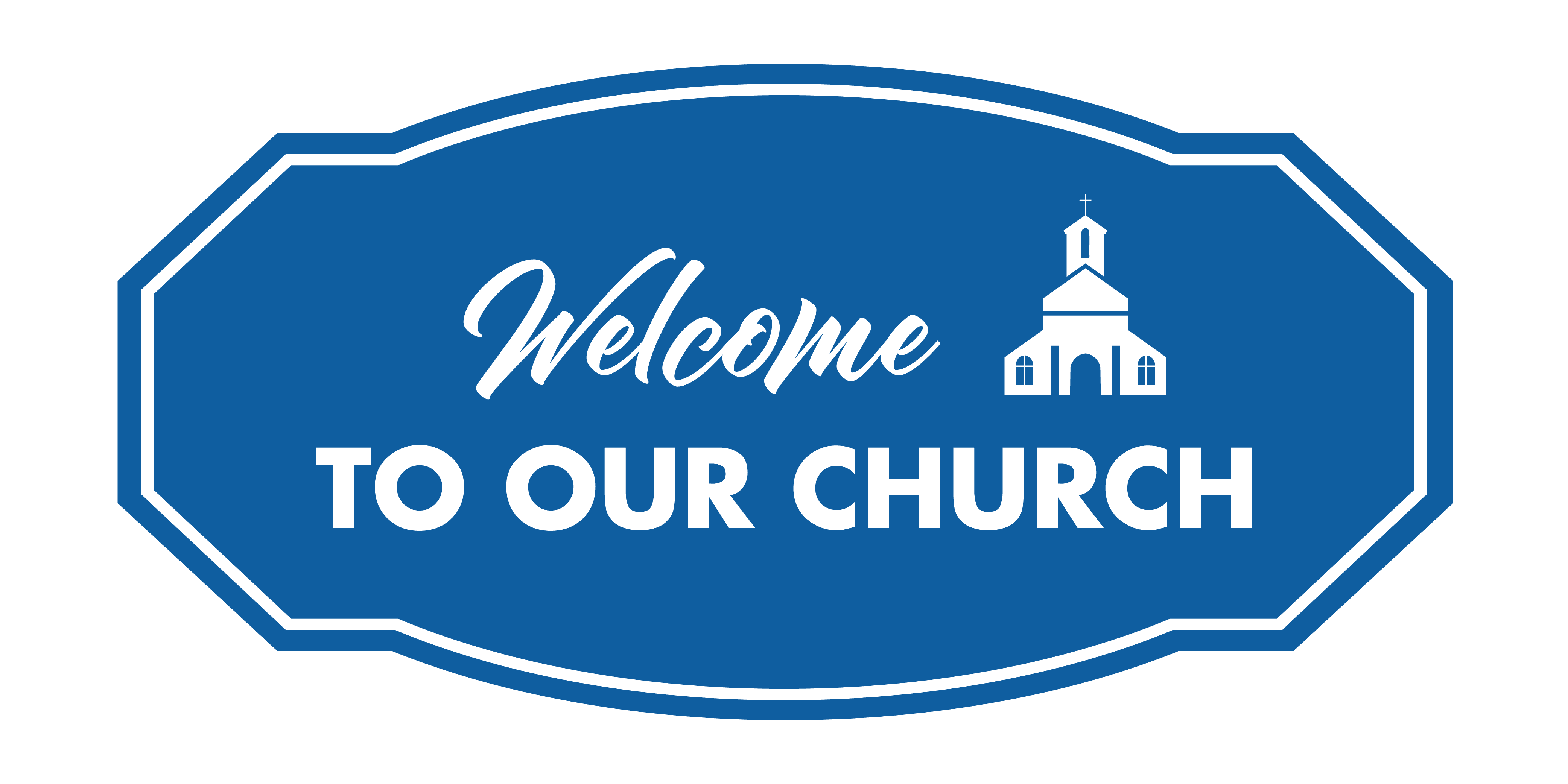 Victorian Welcome to Our Church Sign (Blue) - Large - Walmart.com