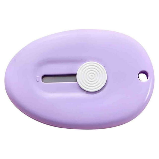 Uklsqma Mini Utility Knife Portable | Small Letter Opener with Retractable Blade | Keychain Hanging Hole | Lightweight Plastic Paper Cutter for Envelopes Pack Food Bags Classroom Office Use