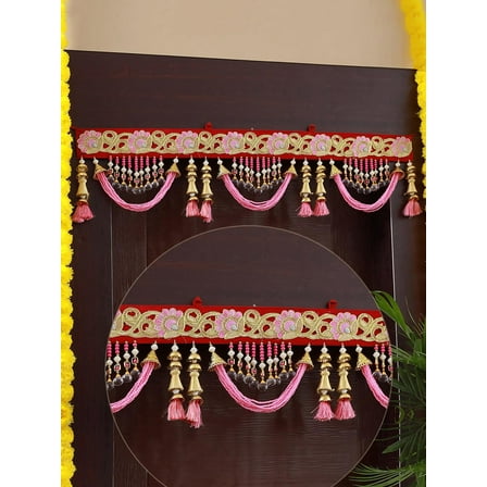Wall Hanging Bandhanwar for Entrance Torans for Main Door Bandarwal for Festive Diwali Decor (Length 36 inch) - Multicolor