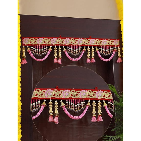 Wall Hanging Bandhanwar for Entrance Torans for Main Door Bandarwal for Festive Diwali Decor (Length 36 inch) - Multicolor